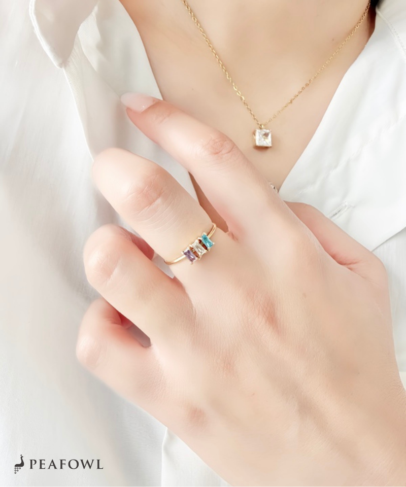Trio Color Stone Ring