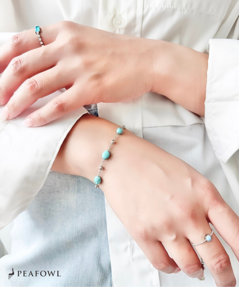 Silver Accent Stone Bracelet