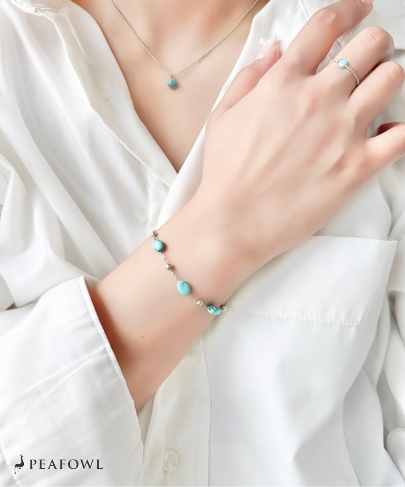Silver Accent Stone Bracelet