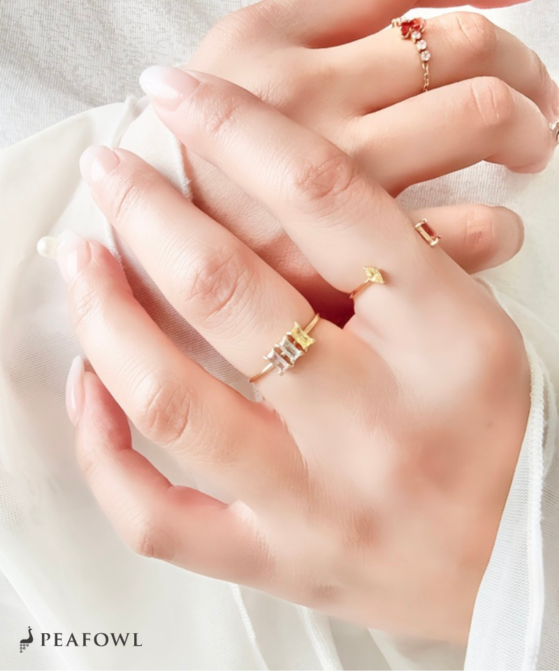 Trio Color Stone Ring