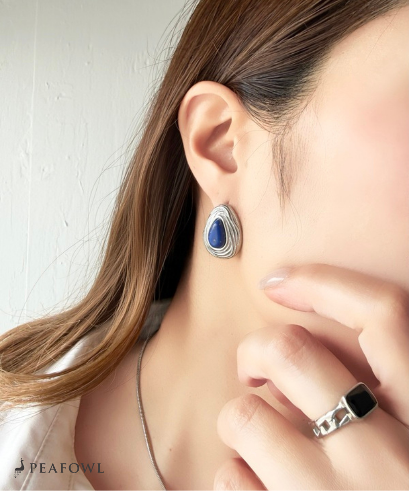 Lapis Wave Frame Pierce