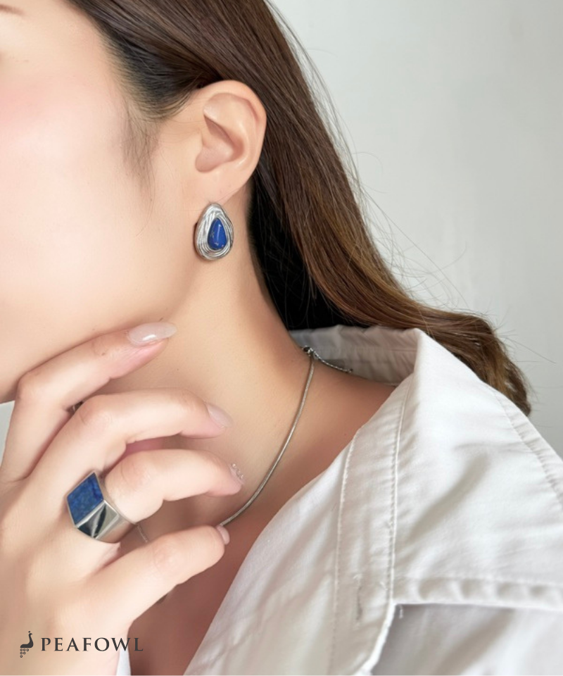 Lapis Wave Frame Pierce