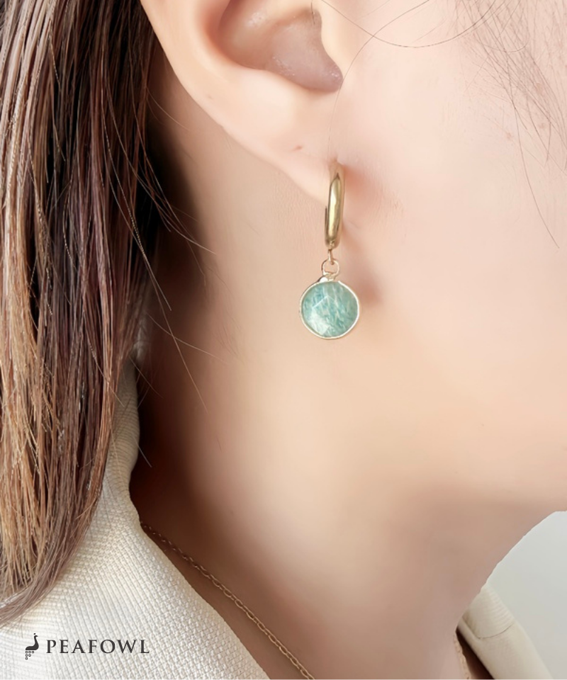 Stone Charm Hoop Pierce
