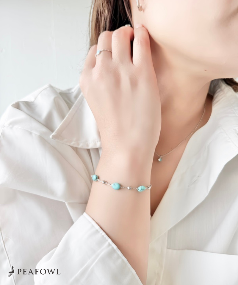 Silver Accent Stone Bracelet