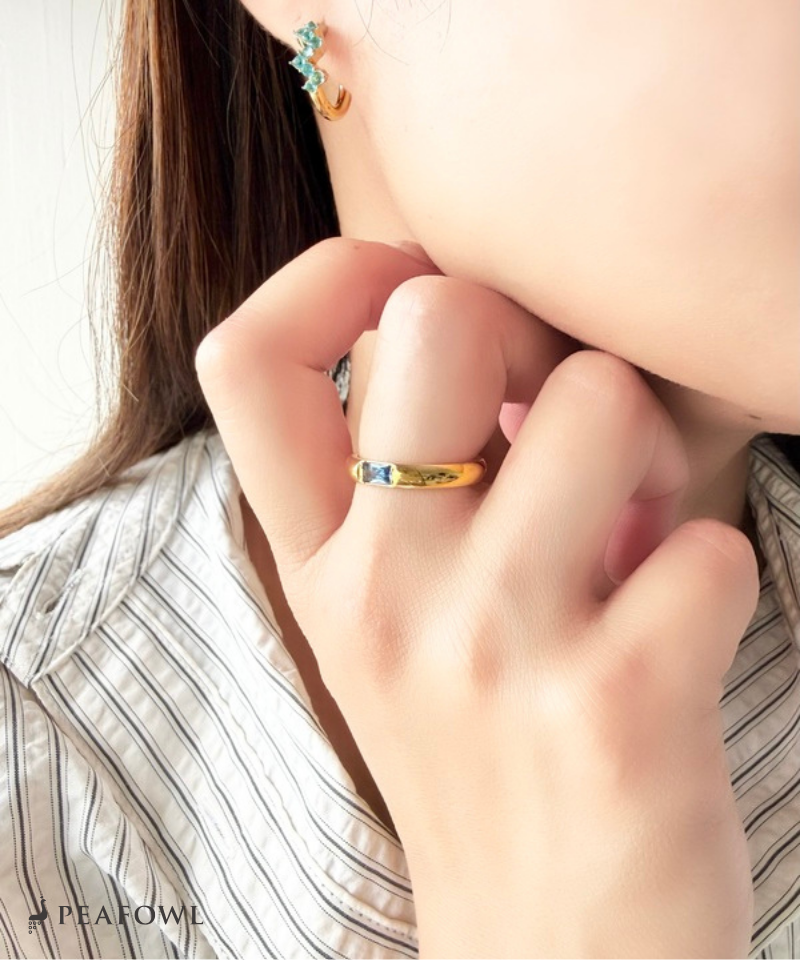 Rectangle Color Bijou Ring