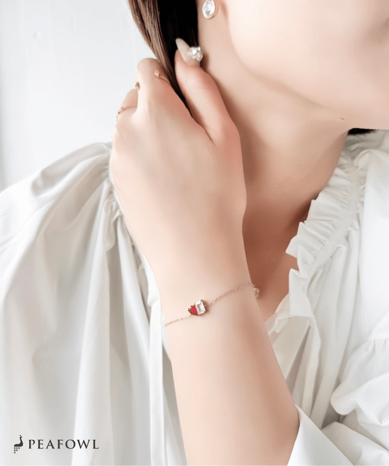 Asymmetry Bijou Chain Bracelet - peafowl