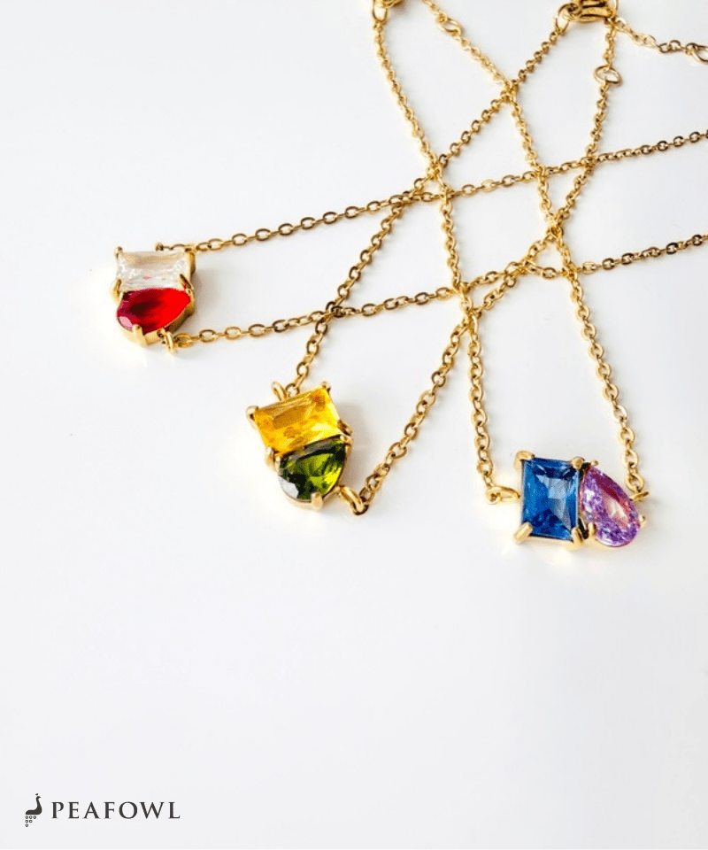 Asymmetry Bijou Chain Bracelet - peafowl