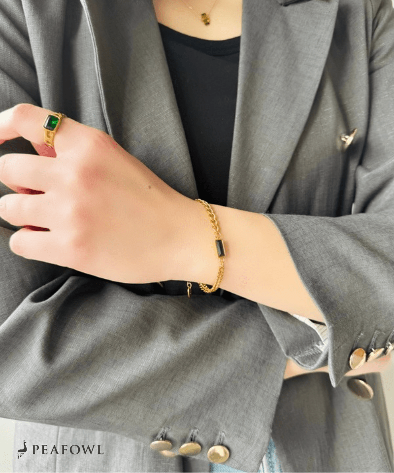 Asymmetry Chain Bracelet - peafowl