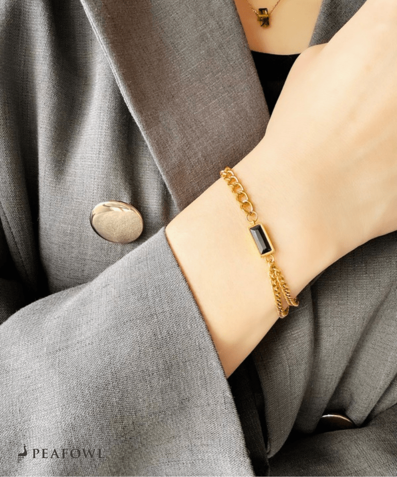 Asymmetry Chain Bracelet - peafowl
