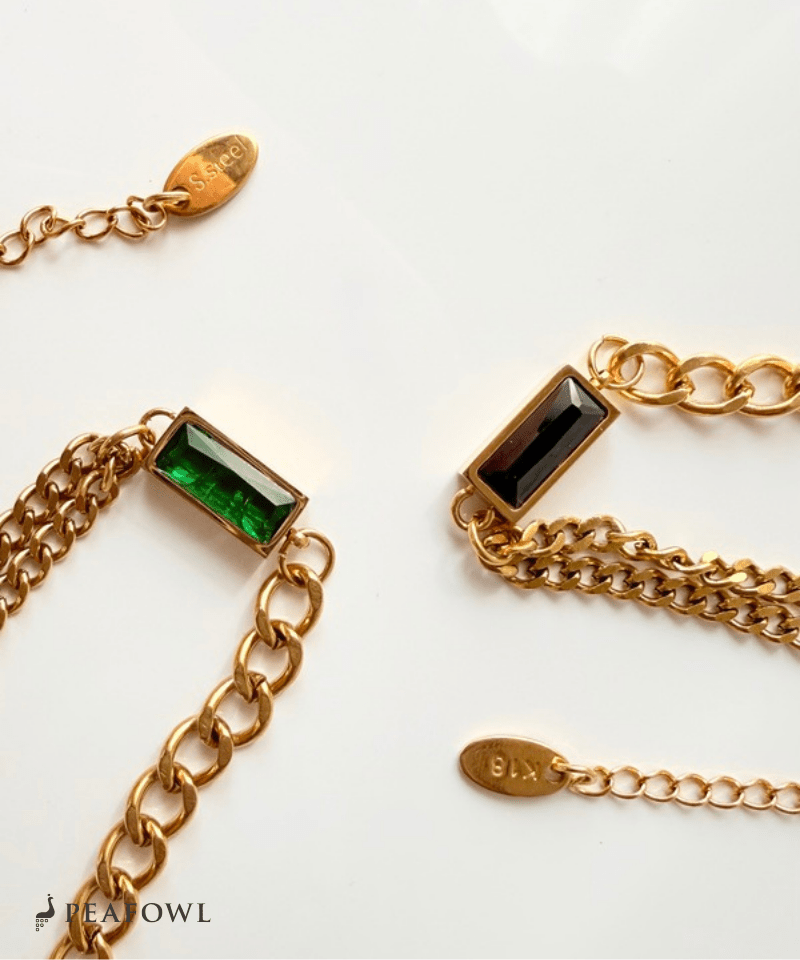 Asymmetry Chain Bracelet - peafowl
