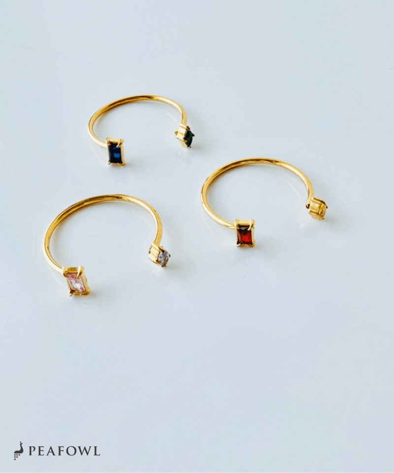 Asymmetry Stone Ring - peafowl