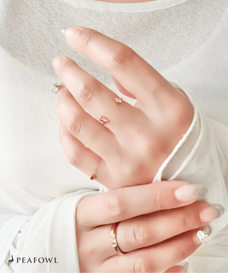 Asymmetry Stone Ring - peafowl