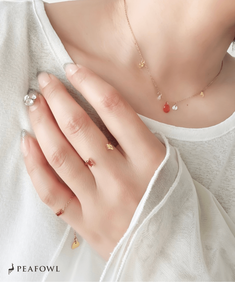 Asymmetry Stone Ring - peafowl
