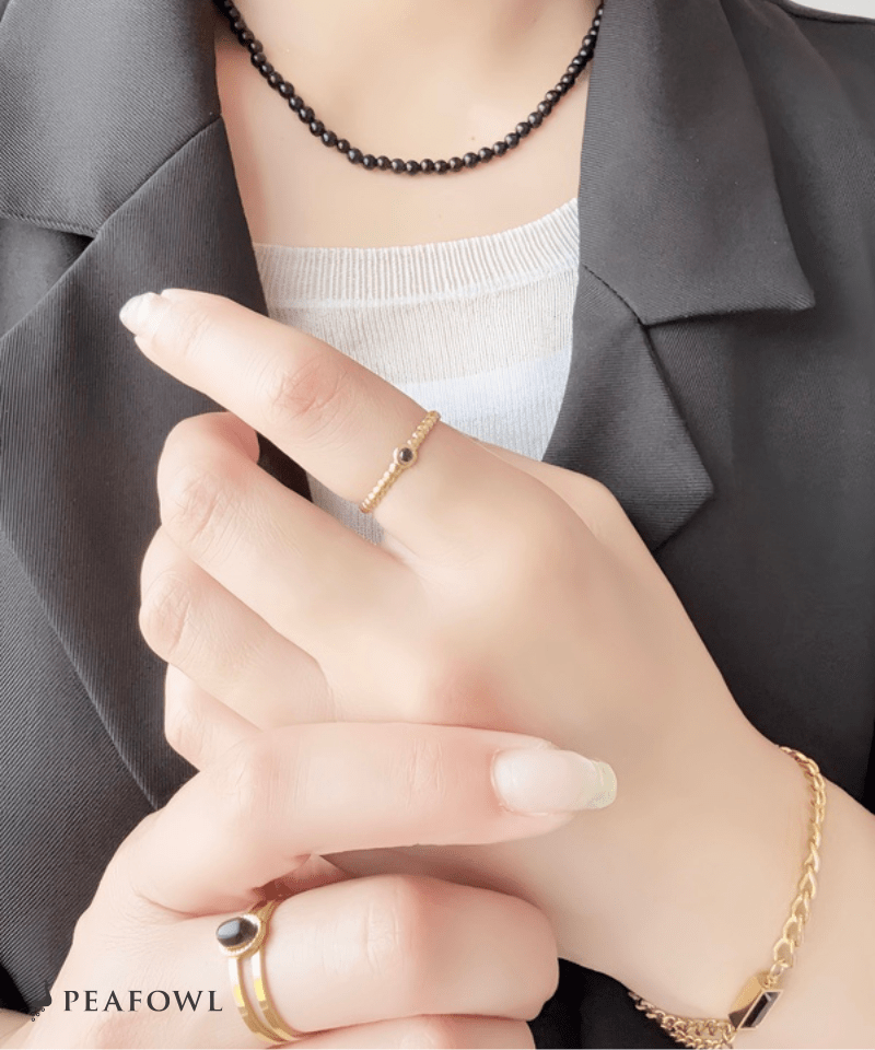 Ball Line Open Ring - peafowl