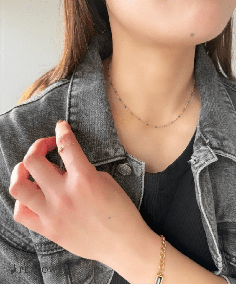 Ball Station Necklace - peafowl