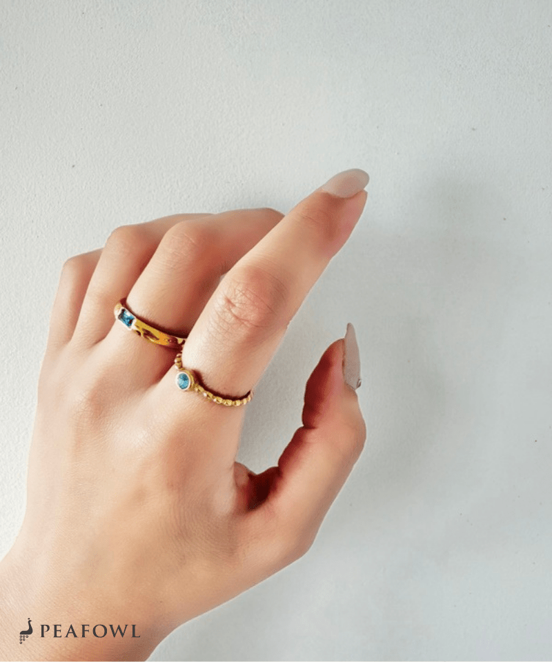 Bijou Ball Ring - peafowl
