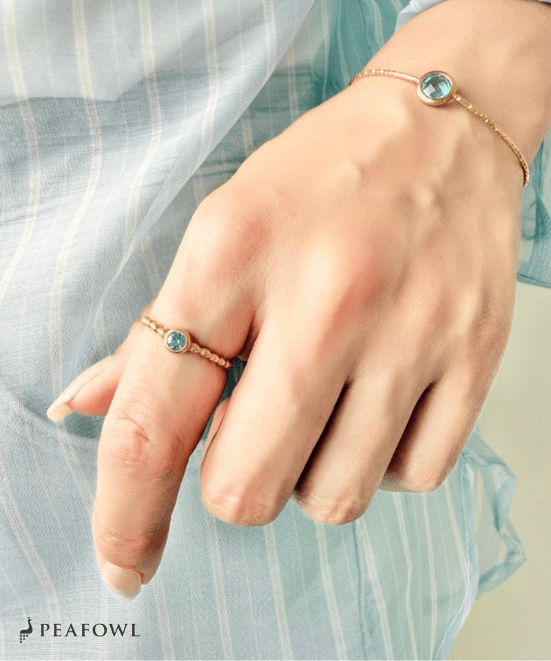 Bijou Ball Ring - peafowl
