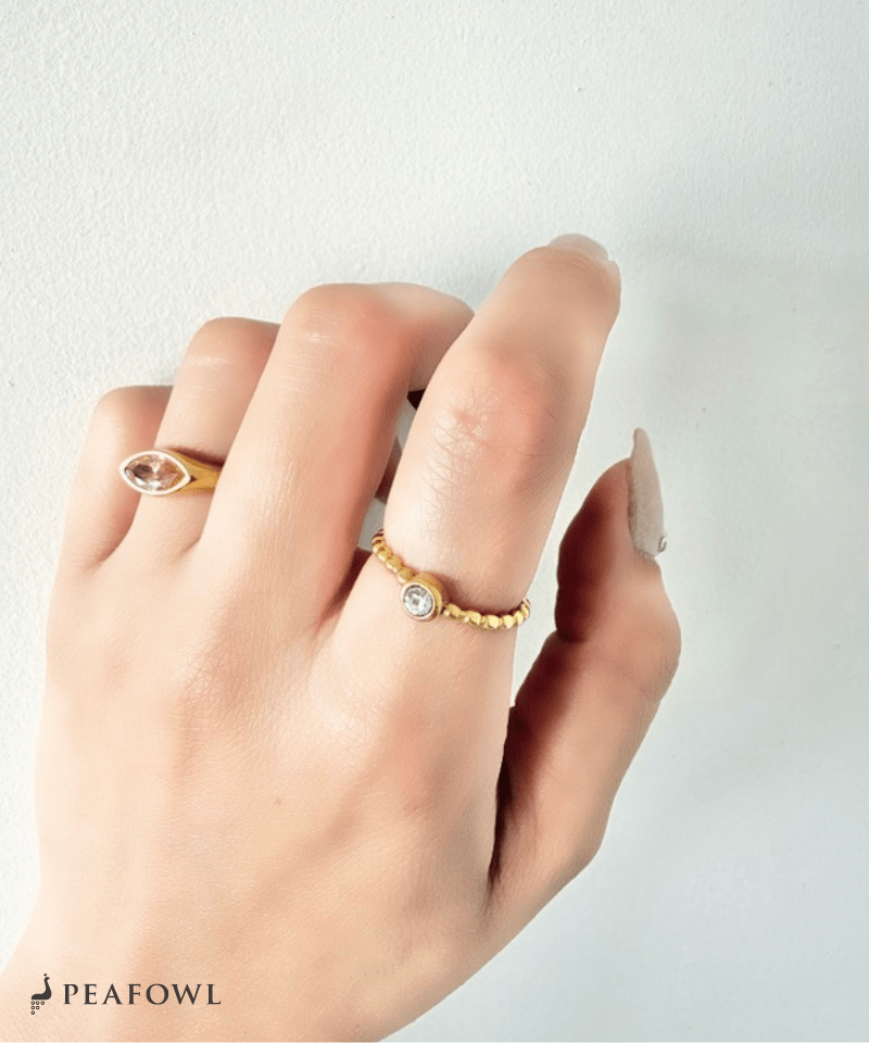 Bijou Ball Ring - peafowl