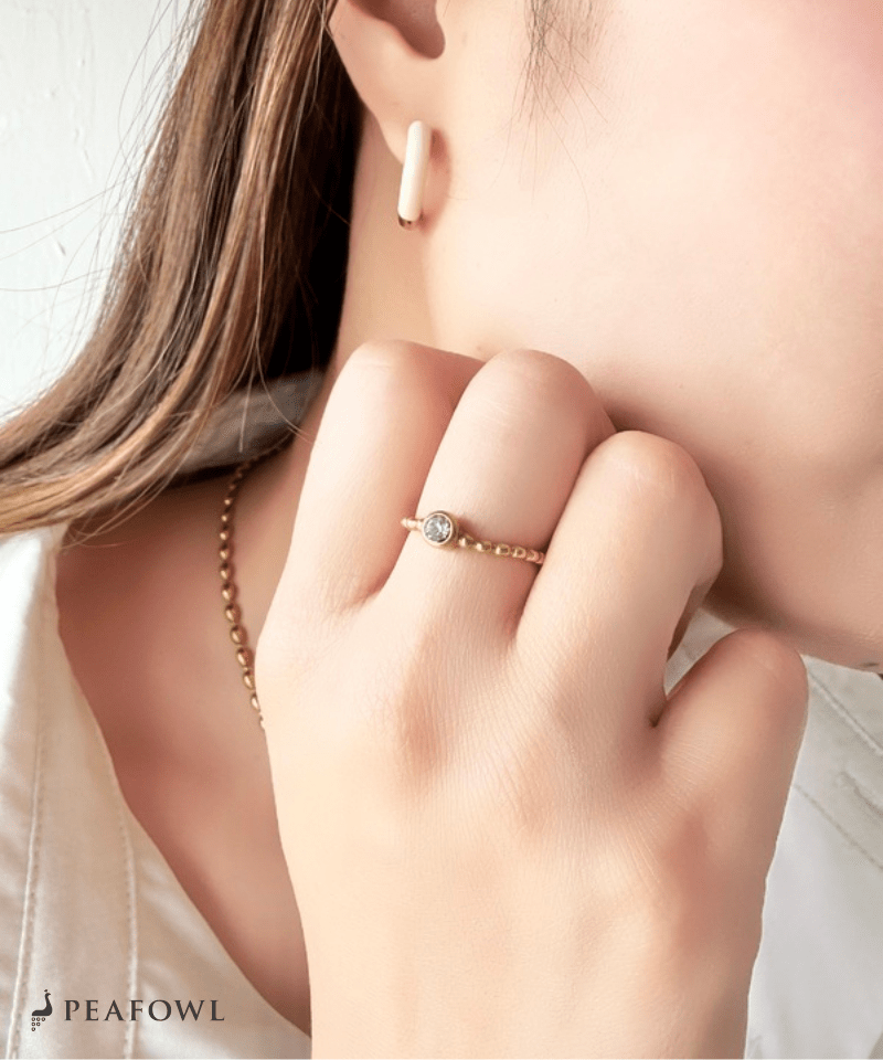 Bijou Ball Ring - peafowl