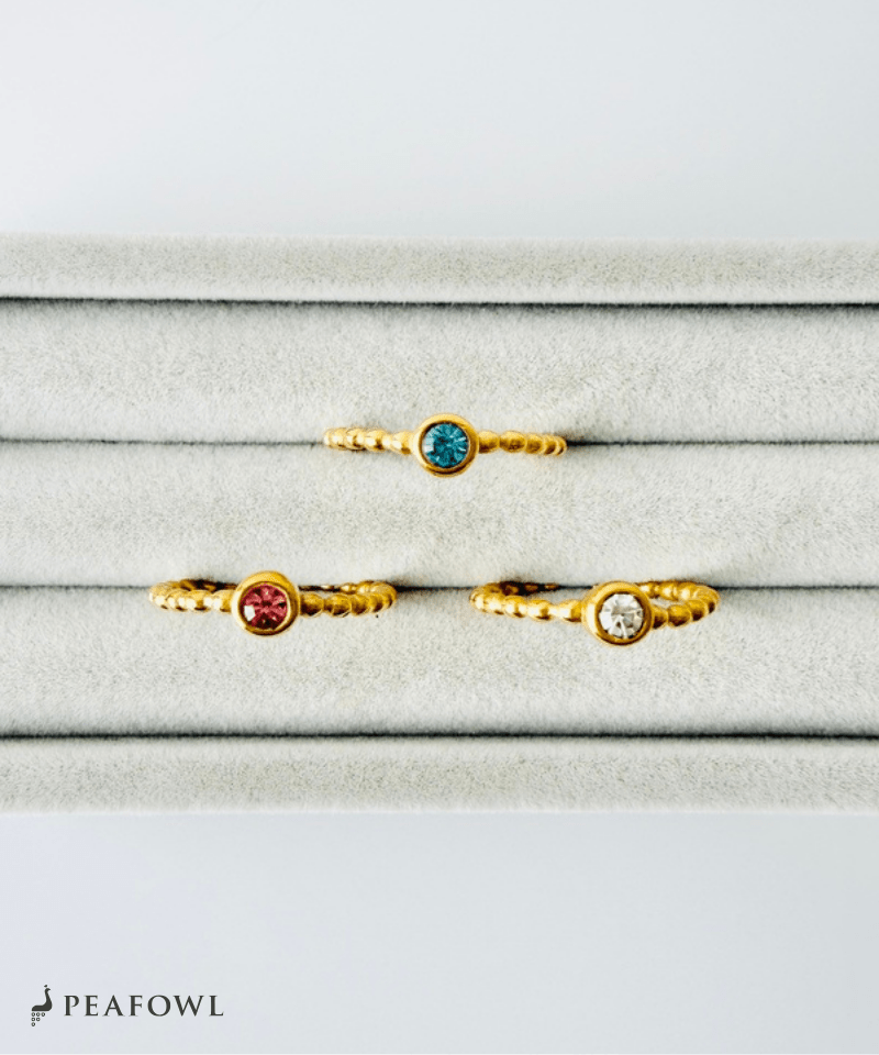 Bijou Ball Ring - peafowl