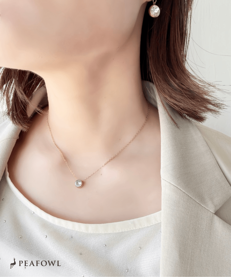 Birthstone Color Necklace - peafowl