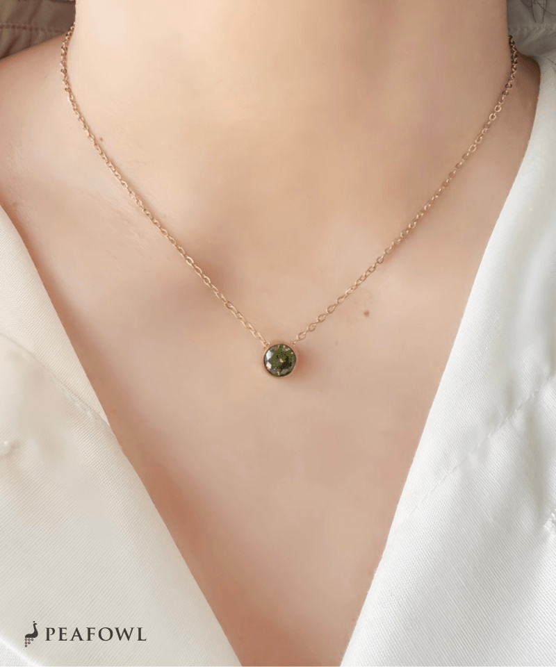Birthstone Color Necklace - peafowl