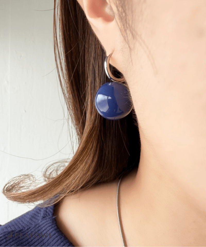 Blue Ball Hoop Pierce - peafowl