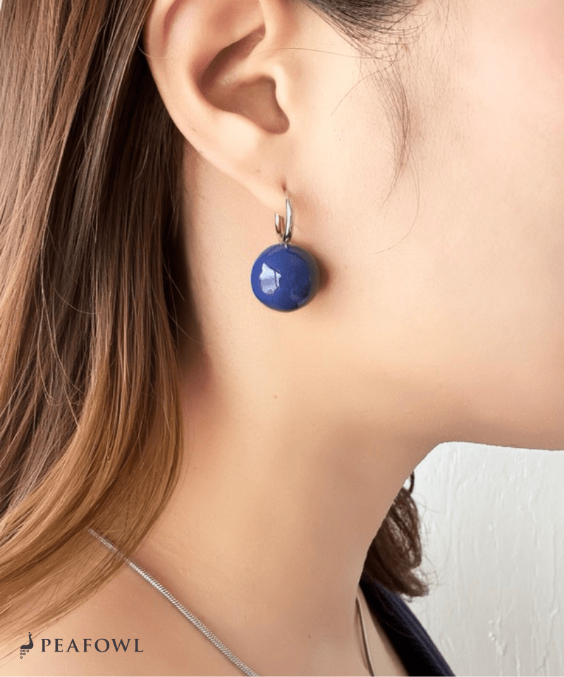 Blue Ball Hoop Pierce - peafowl