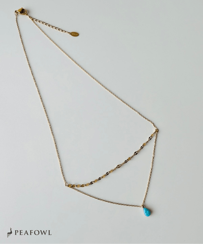 Blue Drop Necklace - peafowl