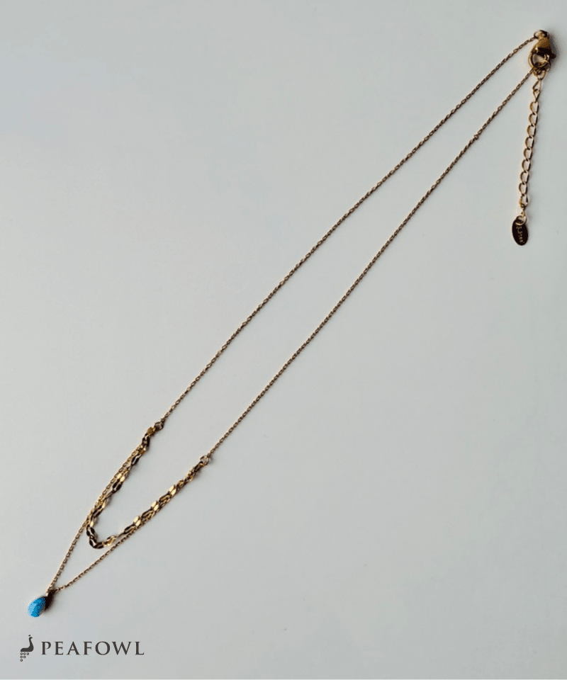 Blue Drop Necklace - peafowl