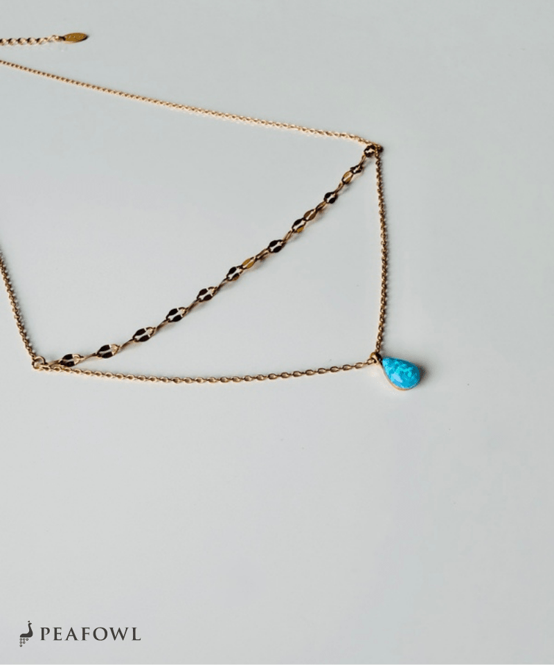 Blue Drop Necklace - peafowl