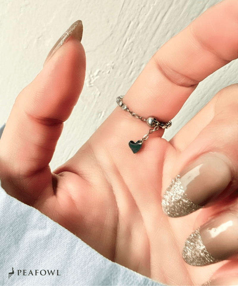 Blue Stone Zircon Line Slider Ring - peafowl