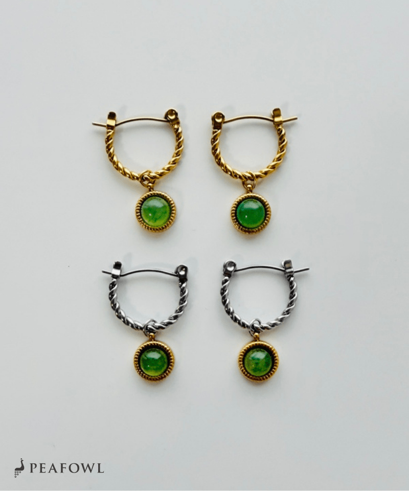 Circle Drop Twist Pierce - peafowl