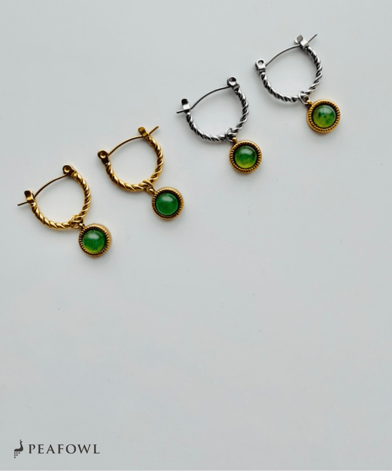 Circle Drop Twist Pierce - peafowl