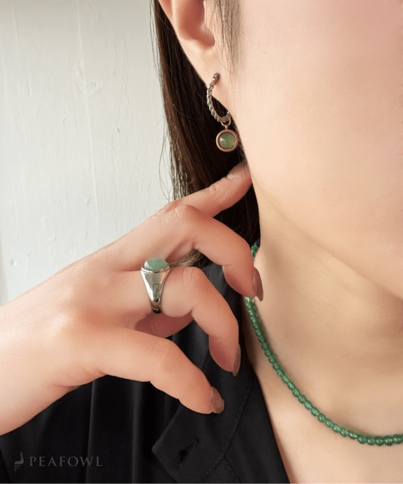 Circle Drop Twist Pierce - peafowl