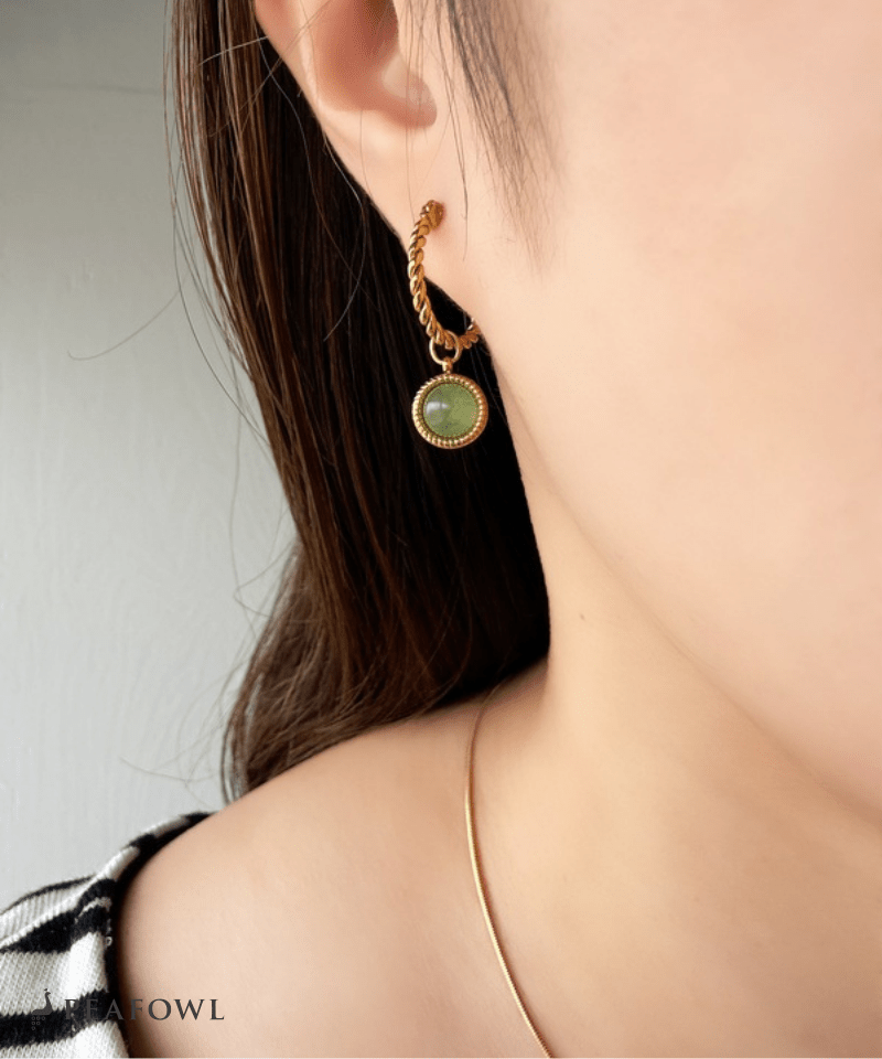 Circle Drop Twist Pierce - peafowl