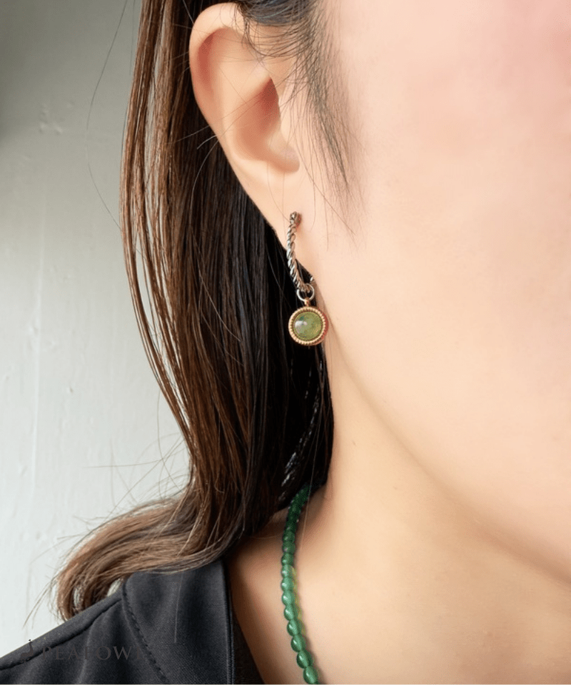 Circle Drop Twist Pierce - peafowl
