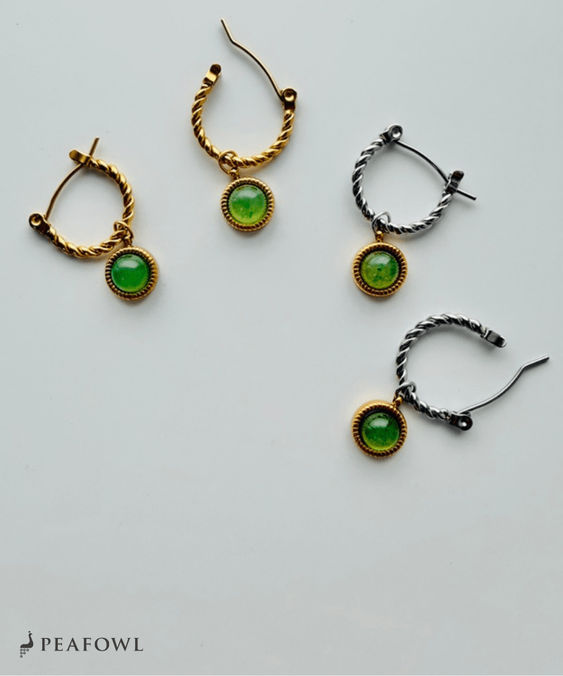 Circle Drop Twist Pierce - peafowl