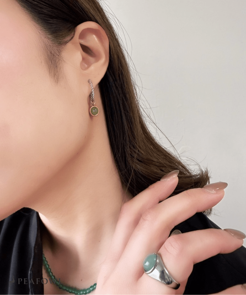 Circle Drop Twist Pierce - peafowl