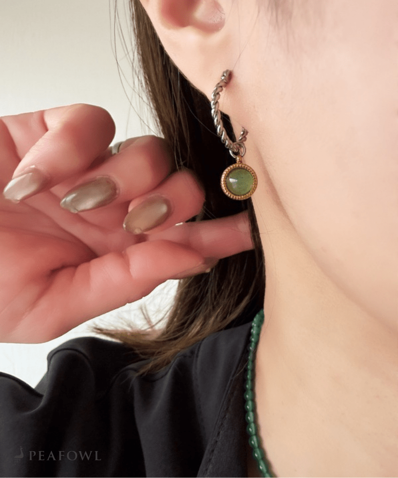 Circle Drop Twist Pierce - peafowl