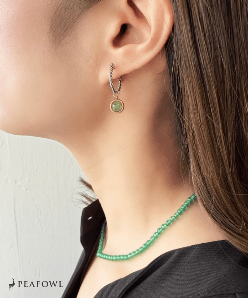 Circle Drop Twist Pierce - peafowl