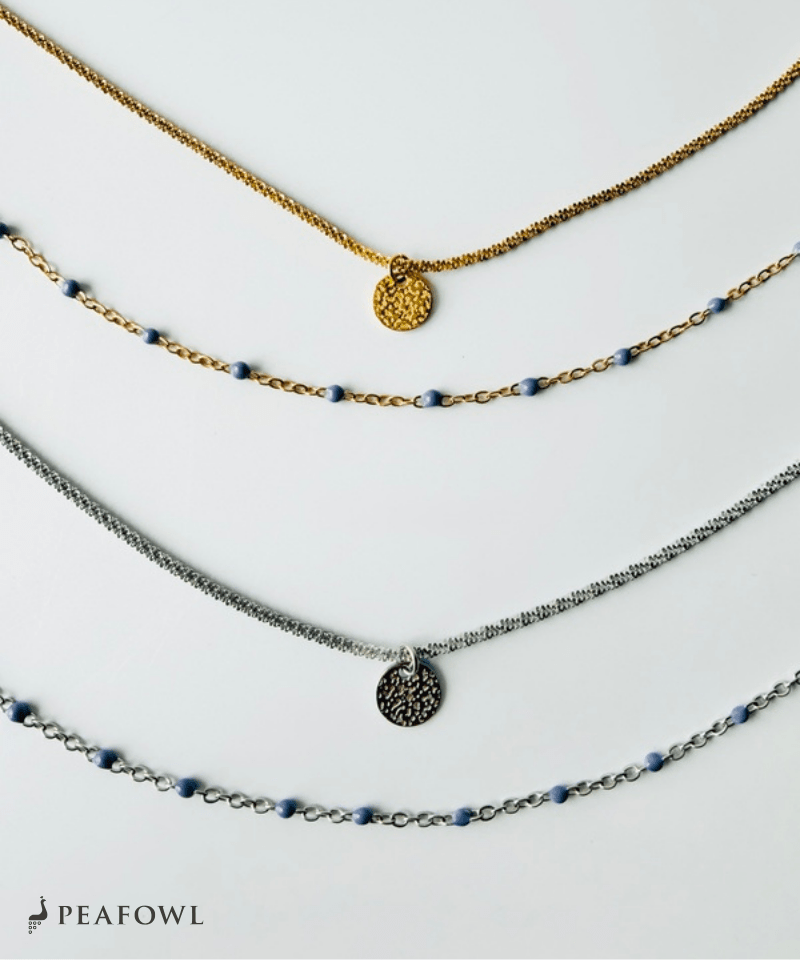 Circle Layer Necklace - peafowl