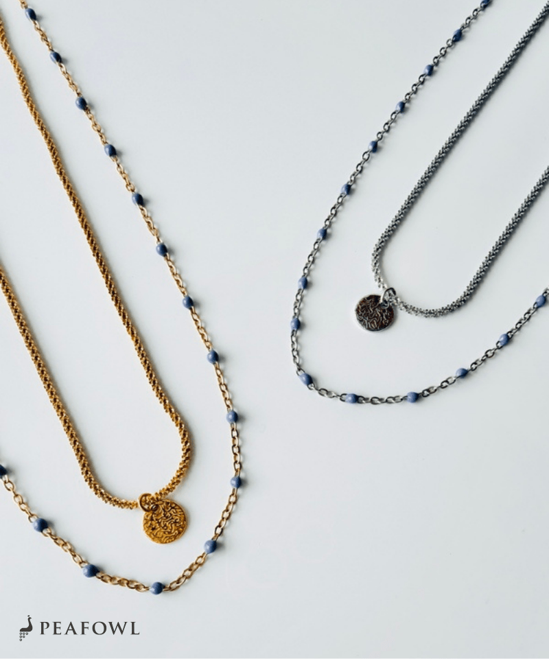 Circle Layer Necklace - peafowl