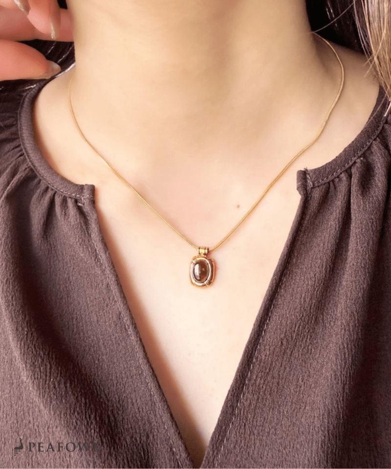 Circle Snake Chain Necklace - peafowl
