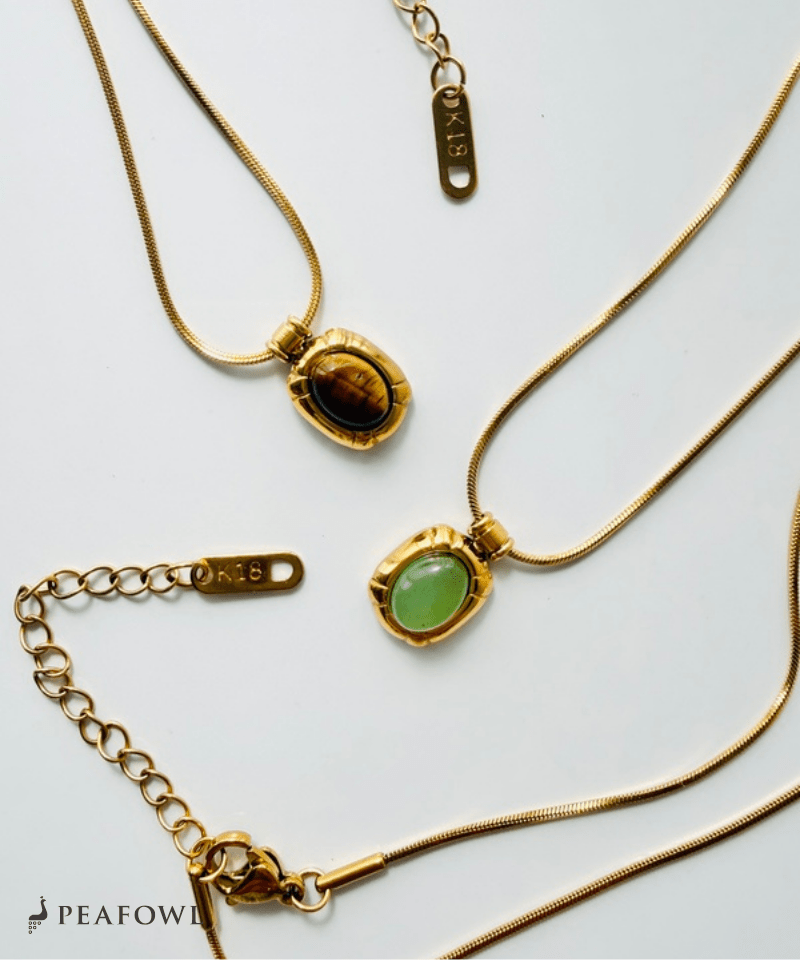 Circle Snake Chain Necklace - peafowl