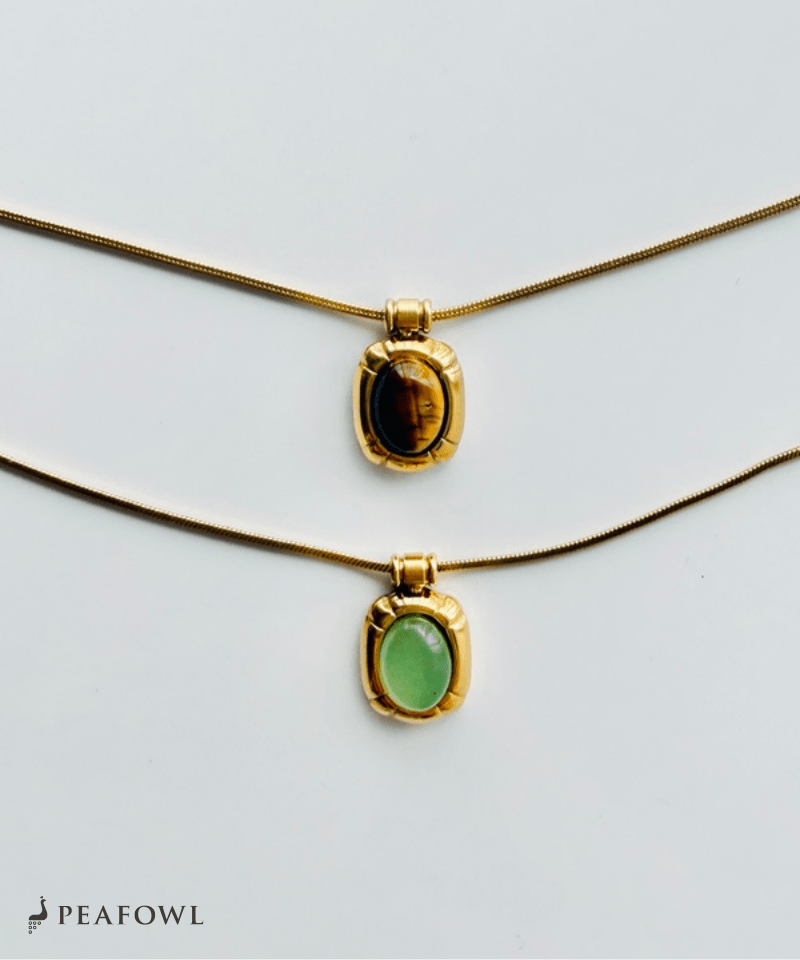 Circle Snake Chain Necklace - peafowl