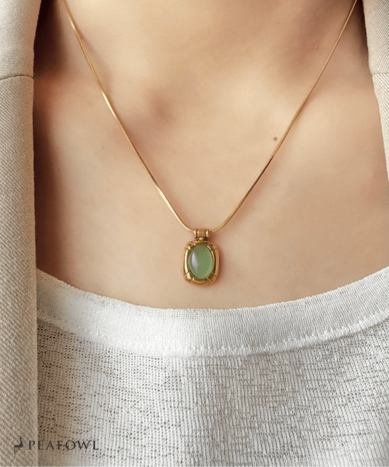 Circle Snake Chain Necklace - peafowl