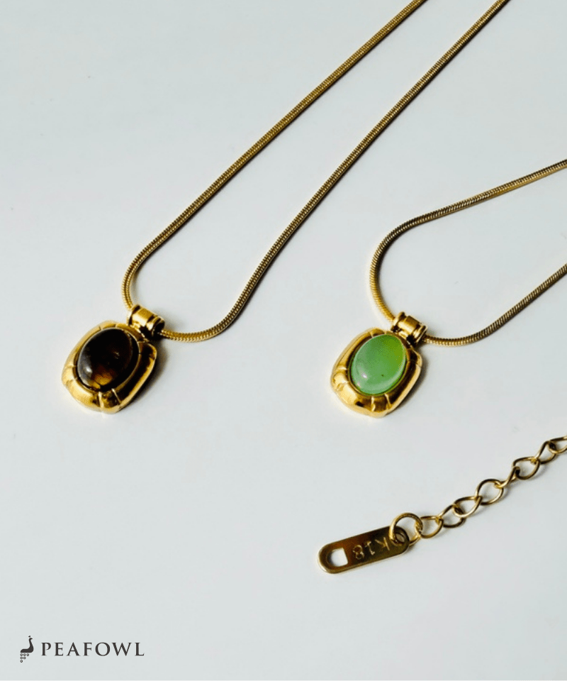 Circle Snake Chain Necklace - peafowl