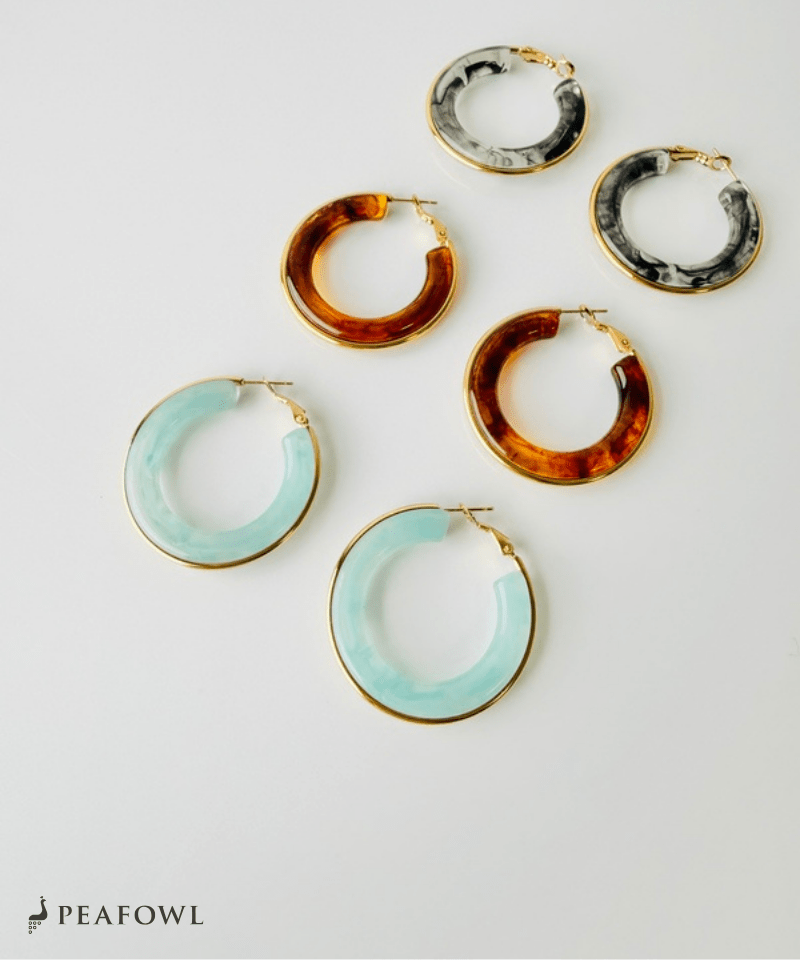 Clear Color Hoop Pierce - peafowl