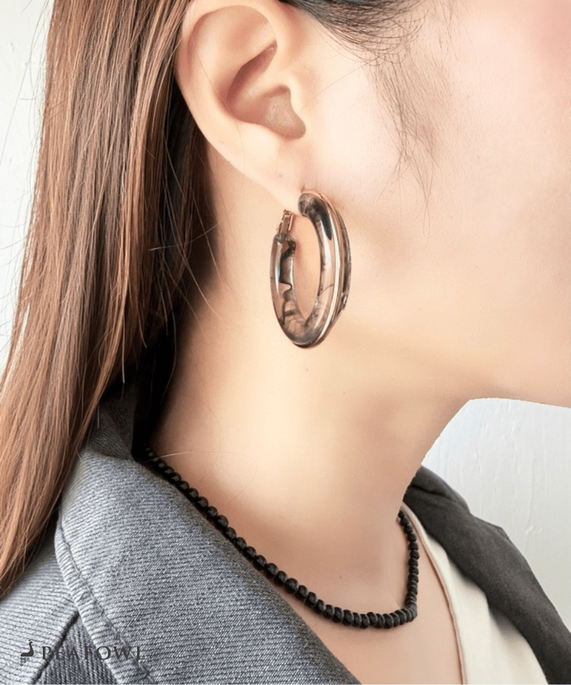 Clear Color Hoop Pierce - peafowl